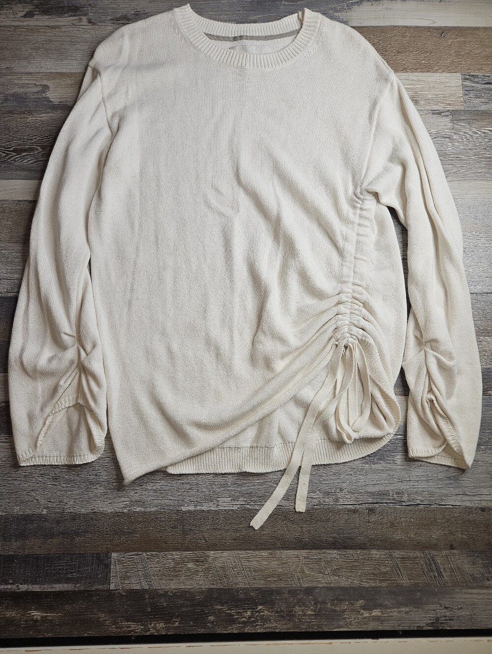Brochu Walker Jacona Pullover Sweater Large Cream Color Cashmere Blend